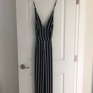 Black and white stripped jumpsuit